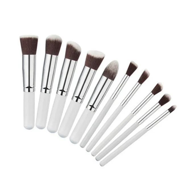 10pcs Professional Rainbow Makeup Brush
