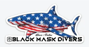 Black Mask Divers GWS Stars & Stripes Sticker