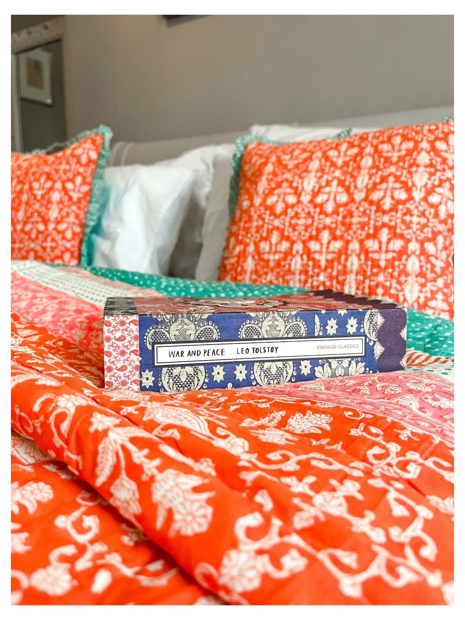 Block Print Heirloom Quilt | Palatial Coral