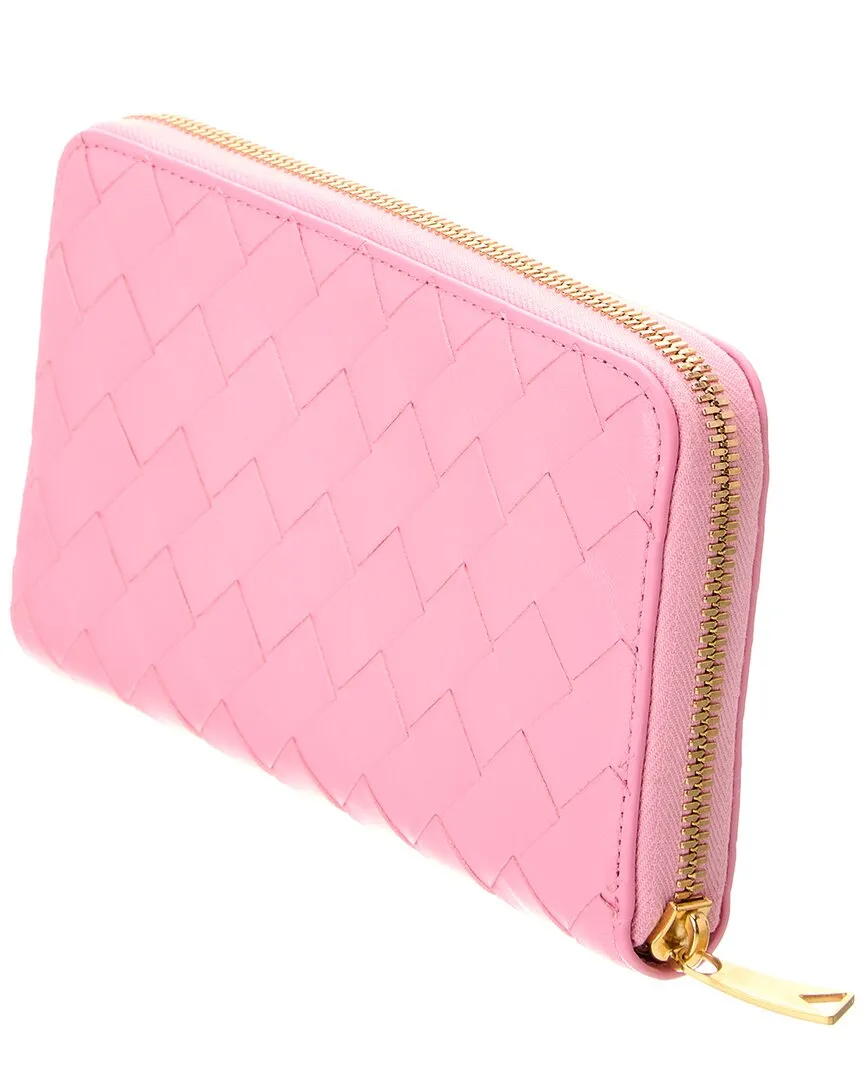 Bottega Veneta Intrecciato Leather Zip Around Wallet