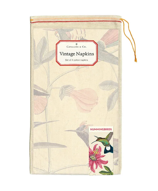 Cavallini & Co. Hummingbirds Cotton Napkins- Set of 4
