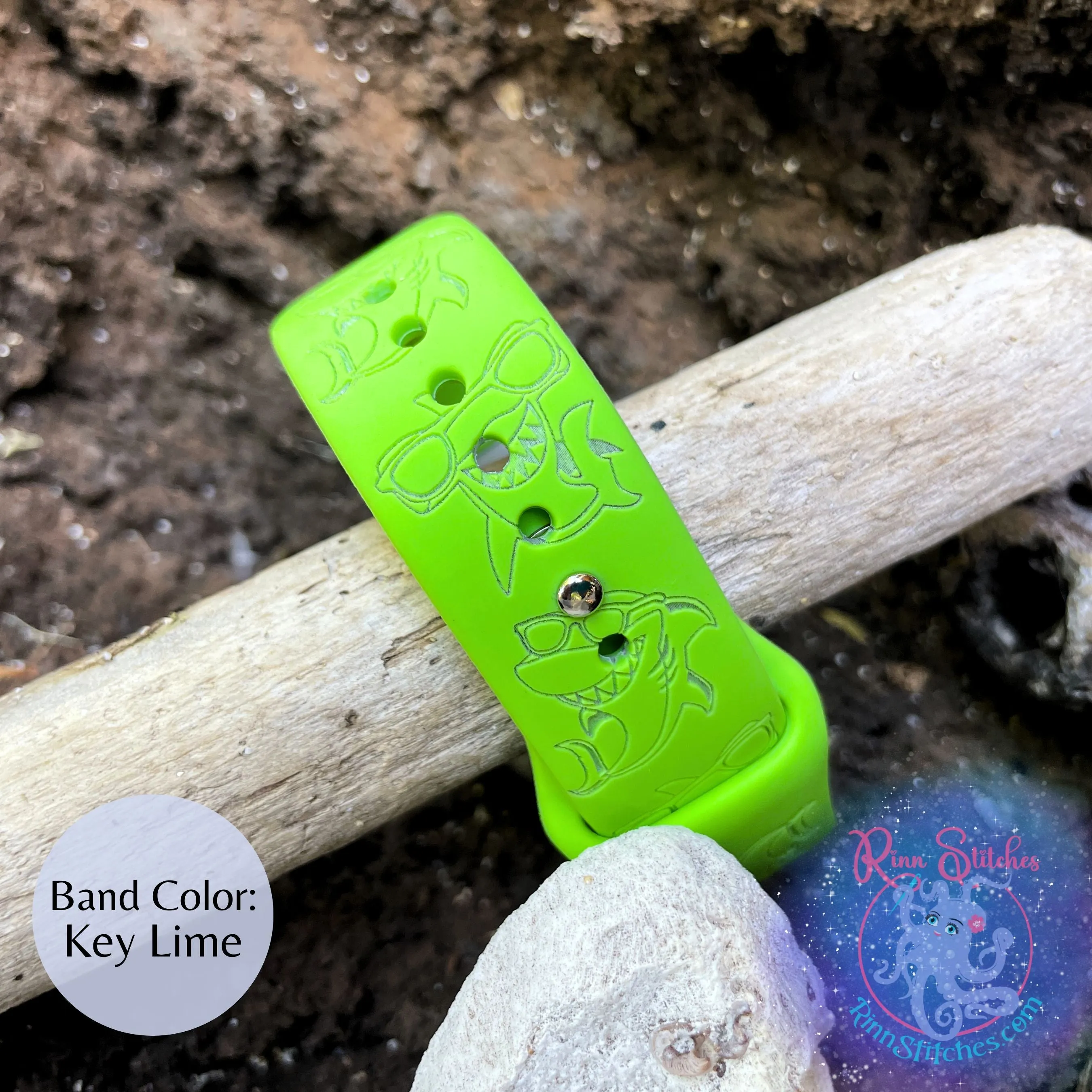 Cool Sharks Silicone Apple Watch Band - Laser Engraved