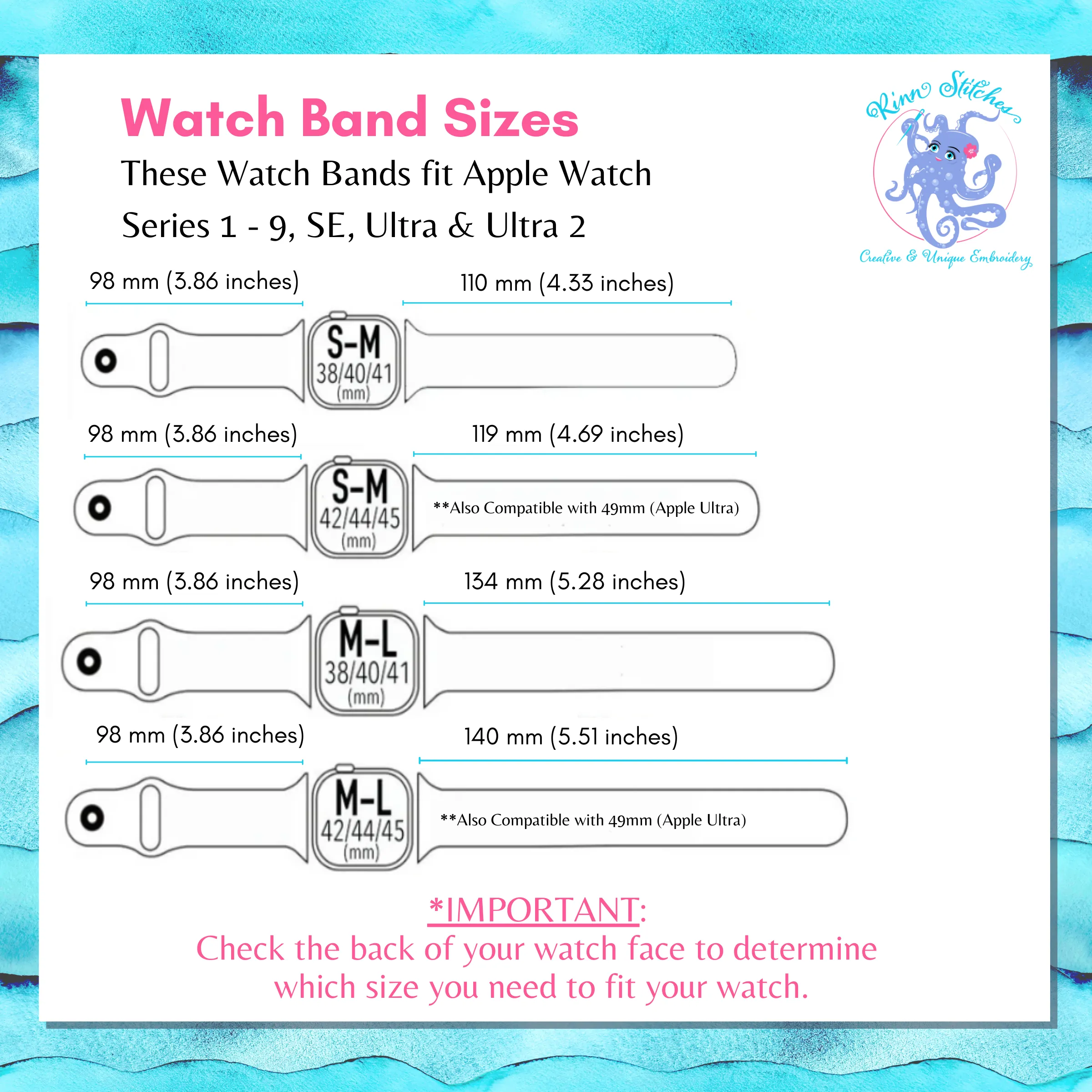 Cool Sharks Silicone Apple Watch Band - Laser Engraved