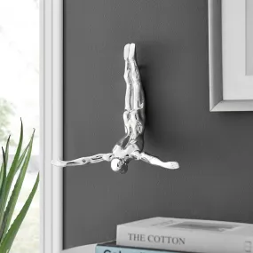 Diver 11" Wall Decor Sculpture // Chrome