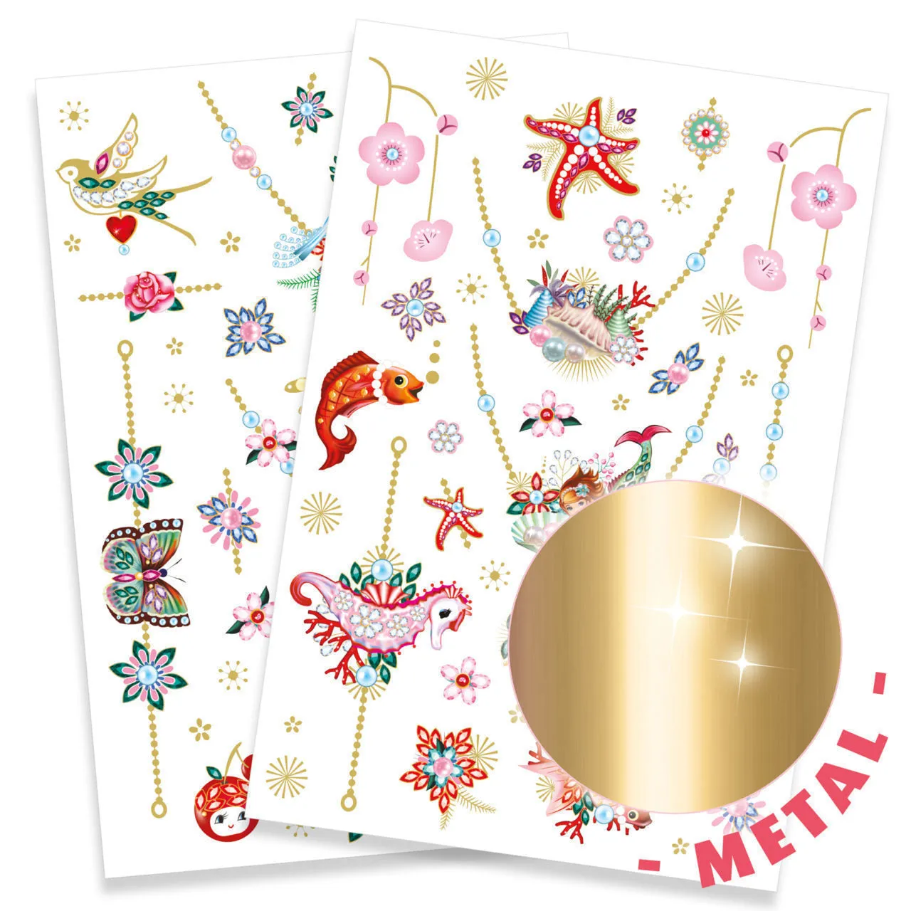 Djeco Fiona’s Jewels Metallic Temporary Tattoos