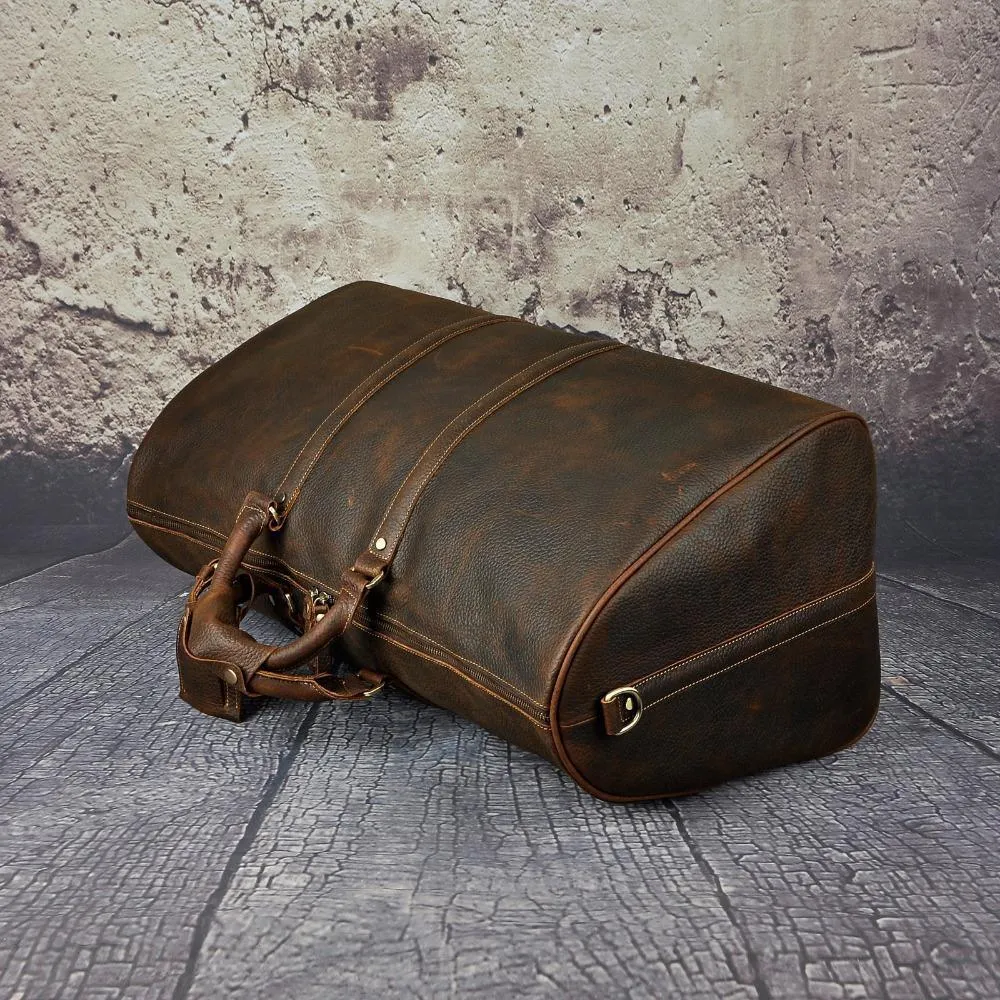 Genuine Leather Mens Vintage Leather Duffle Bag