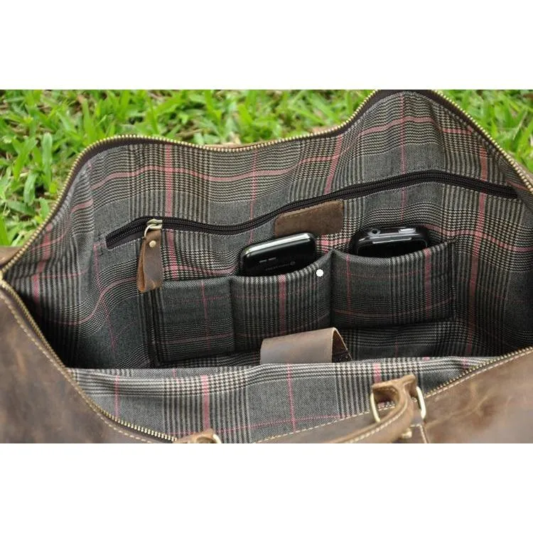 Genuine Leather Mens Vintage Leather Duffle Bag