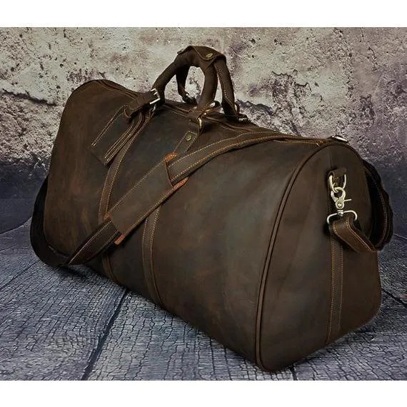 Genuine Leather Mens Vintage Leather Duffle Bag