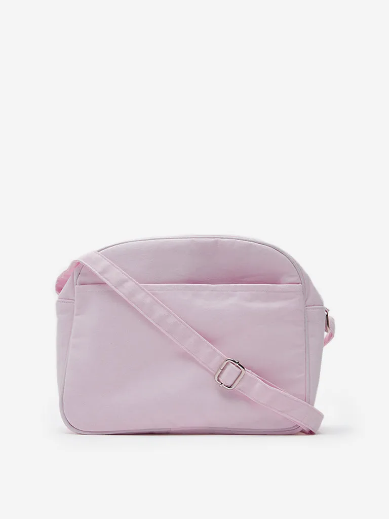 HOP Baby Pink Animal-Printed Cotton Changing Bag