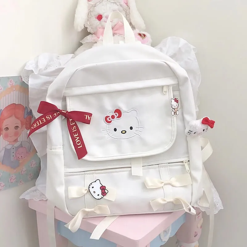 Kawaii Bow Kitty Backpack Bag