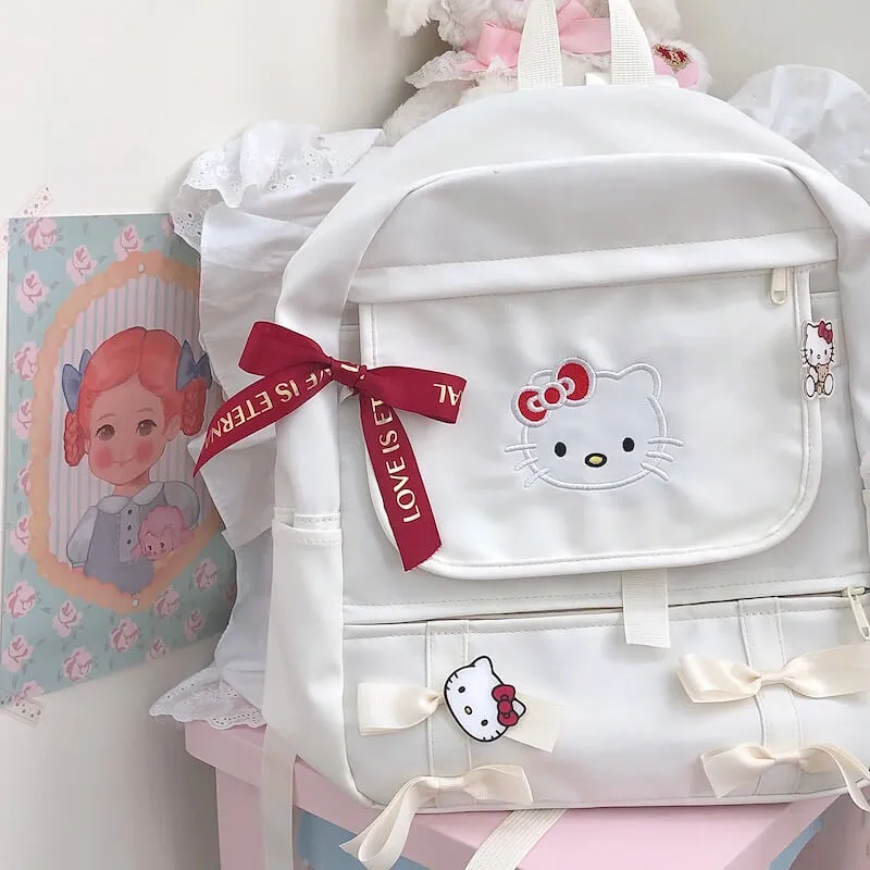 Kawaii Bow Kitty Backpack Bag