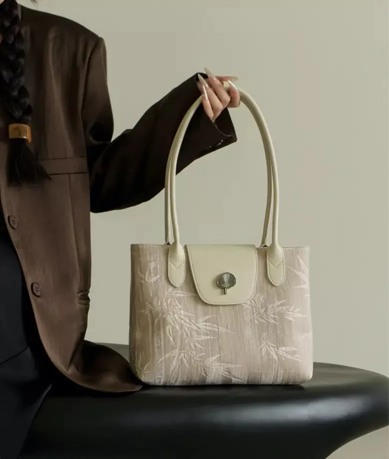 LEAF velvet patchwork underarm shoulder bag