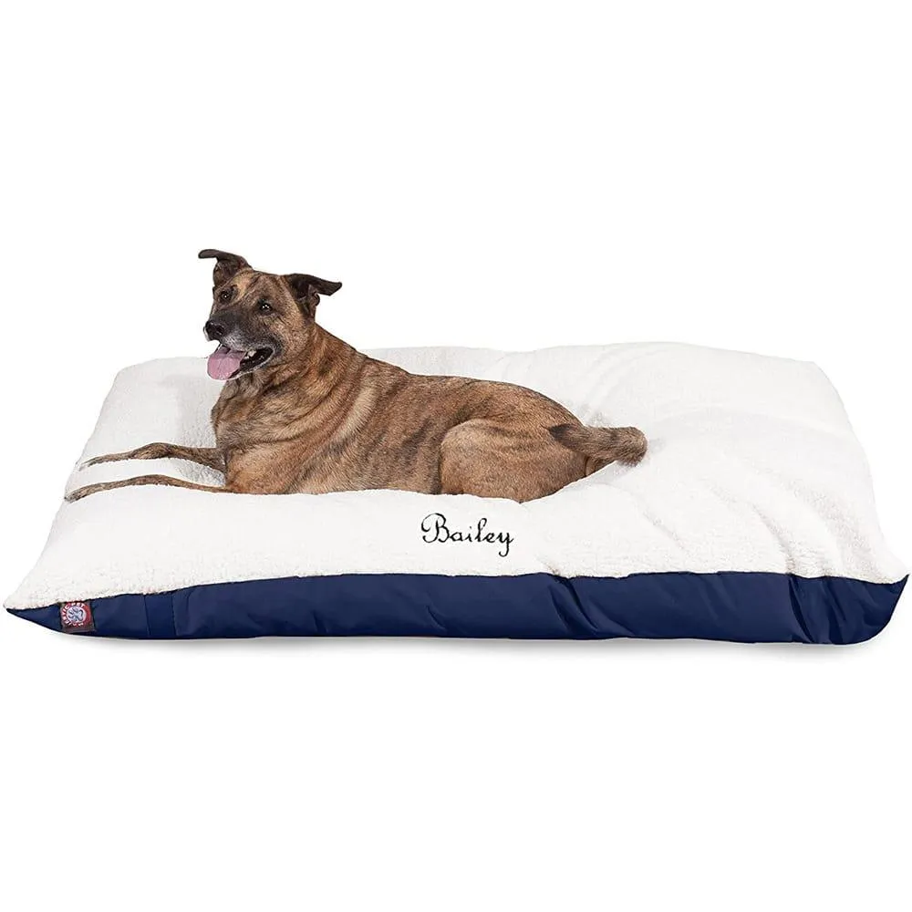 Poly/Cotton Sherpa Pillow Dog Bed - Personalized