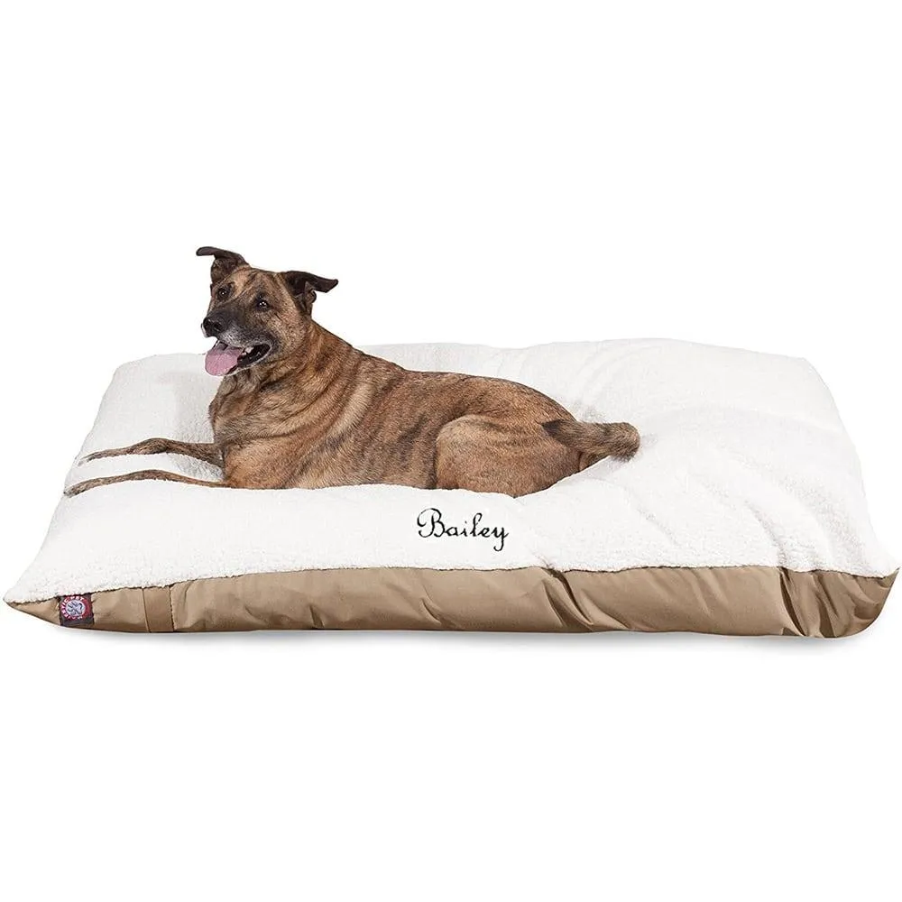 Poly/Cotton Sherpa Pillow Dog Bed - Personalized
