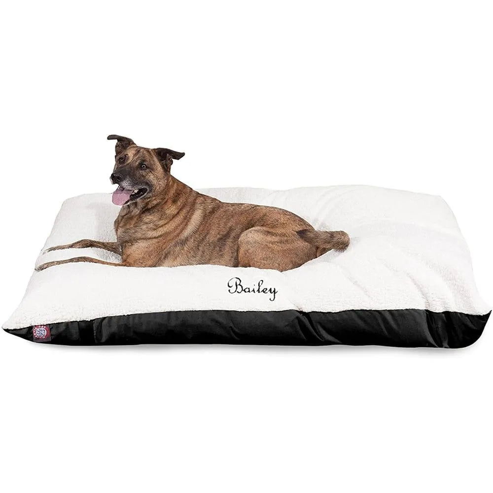 Poly/Cotton Sherpa Pillow Dog Bed - Personalized