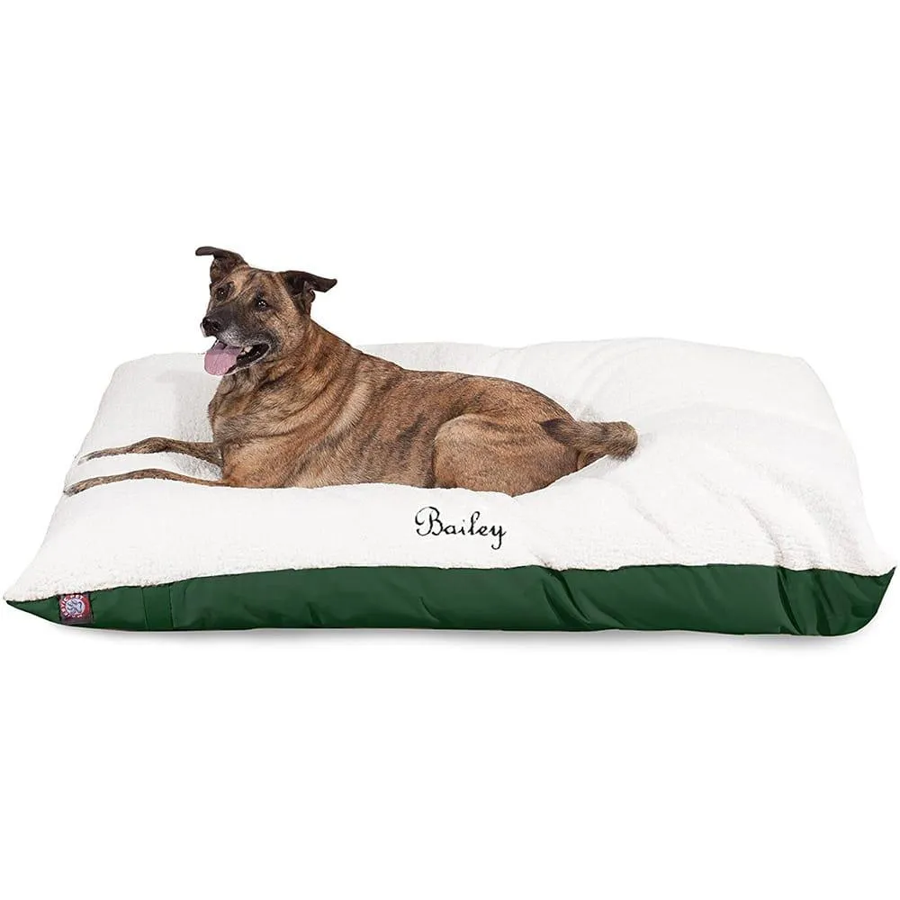 Poly/Cotton Sherpa Pillow Dog Bed - Personalized