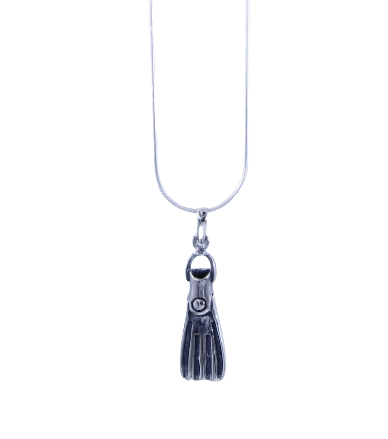 Scuba Fin Sterling Silver Necklace