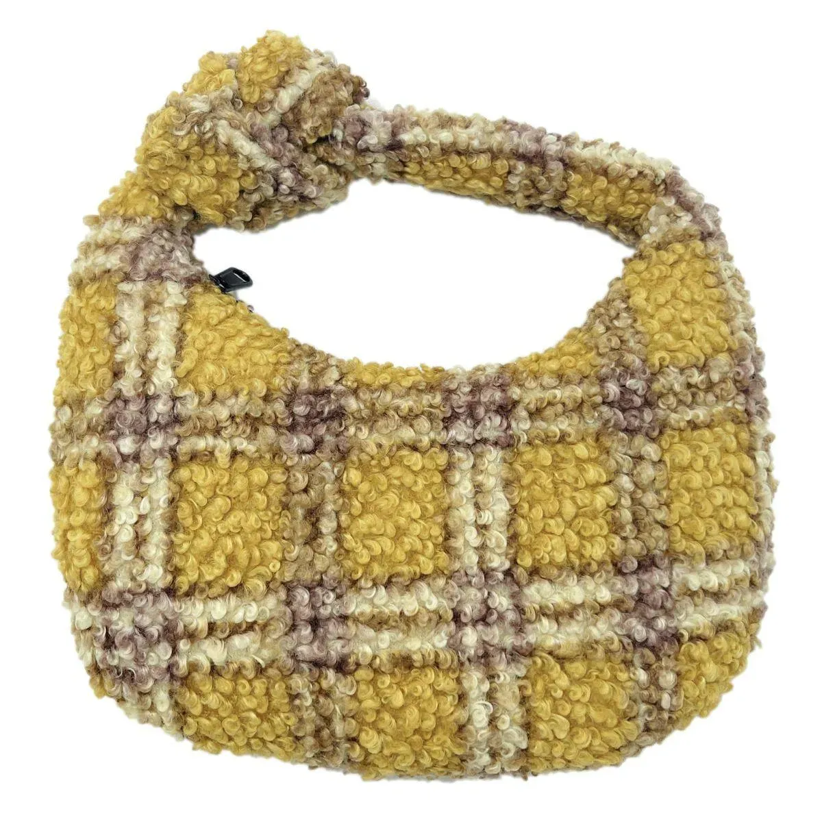 Sherpa Handbag Yellow Plaid Print