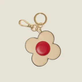Spot Flower Key Ring - Red and Cream