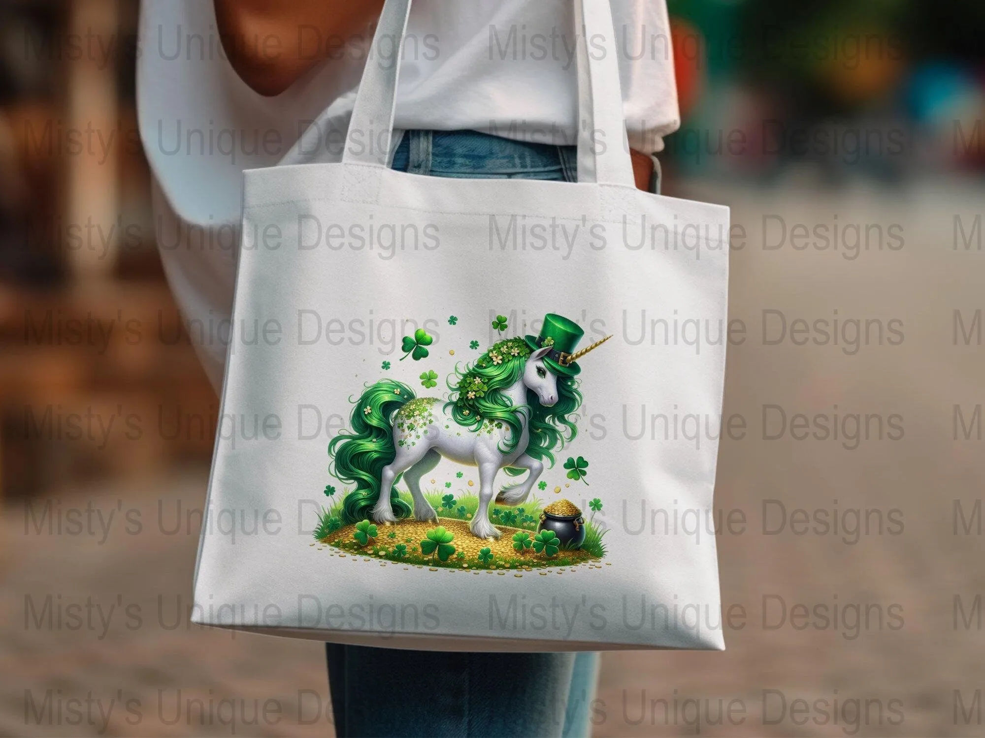 St. Patrick&#39;s Day Unicorn Clipart, Green Floral Unicorn PNG, Digital Download, Irish Celebration, Magical Horse Illustration, Party Decor