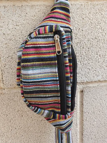 Striped Belt Bag