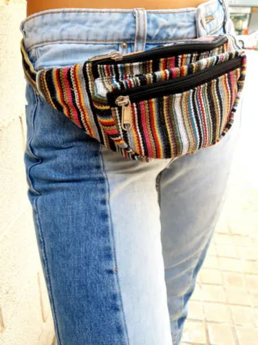 Striped Belt Bag