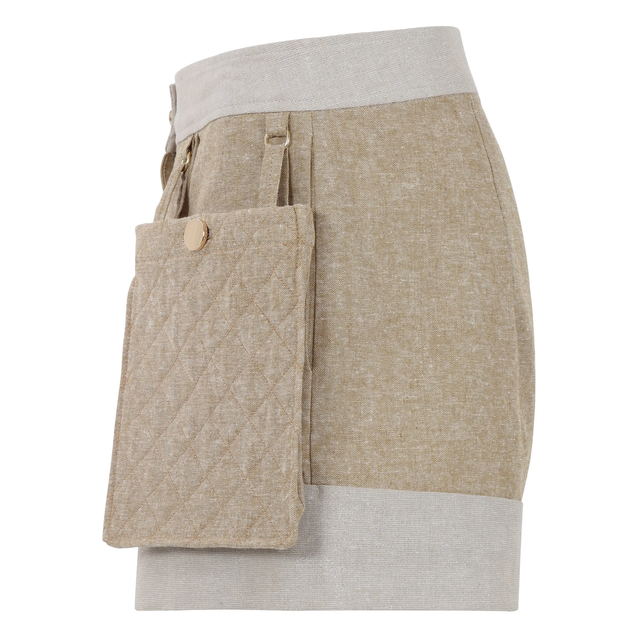 Venice Cargo Shorts in Ivory and Tan
