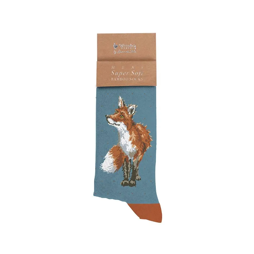 Wrendale Bright Eyed and Bushy Tailed Fox Mens Socks
