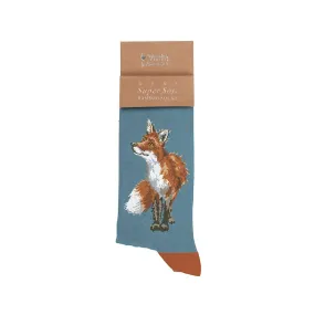 Wrendale Bright Eyed and Bushy Tailed Fox Mens Socks