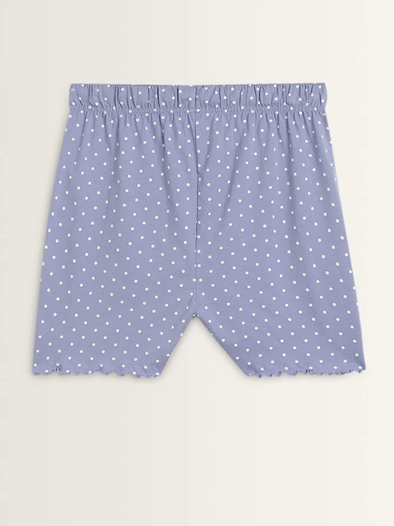 Wunderlove Violet Koala Cotton Shorts Set In A Bag